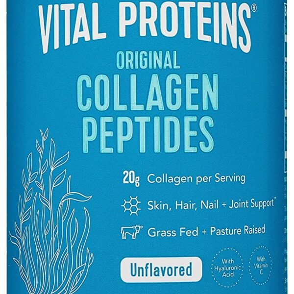 Vital Proteins Collagen Peptides Powder, 9.33 oz, Unflavored with Hyaluronic Acid and Vitamin C